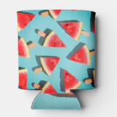 太陽の中でジューシーなスイカのスライス 缶クーラー (裏面)