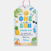 太陽の中で１歳のプールパーティー　夏の誕生日 ギフトタグ (裏面)