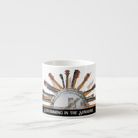 太陽の中のギターの弦 エスプレッソカップ (正面)