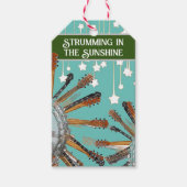 太陽の中のギターの弦 ギフトタグ (正面)