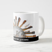 太陽の中のギターの弦 ジャンボコーヒーマグカップ (正面右)