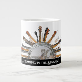 太陽の中のギターの弦 ジャンボコーヒーマグカップ