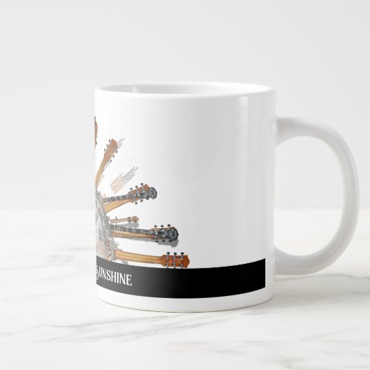太陽の中のギターの弦 ジャンボコーヒーマグカップ (右)