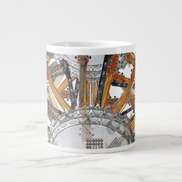 太陽の中のギターの弦 ジャンボコーヒーマグカップ