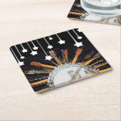 太陽の中のギターの弦 スクエアペーパーコースター (アングル)