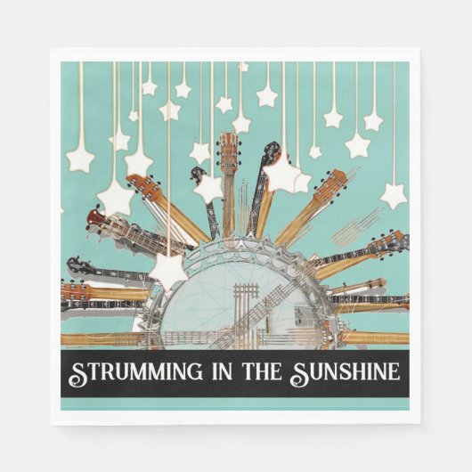 太陽の中のギターの弦 スタンダードランチョンナプキン (正面)