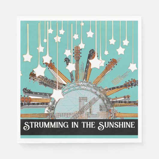 太陽の中のギターの弦 スタンダードランチョンナプキン (正面)