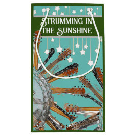 太陽の中のギターの弦 スモールペーパーバッグ