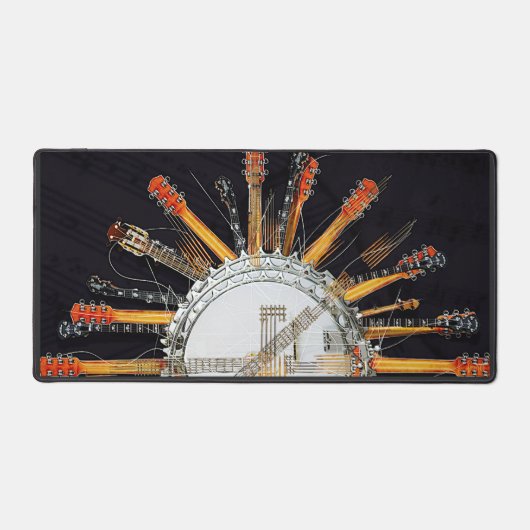 太陽の中のギターの弦 デスクマット (正面)