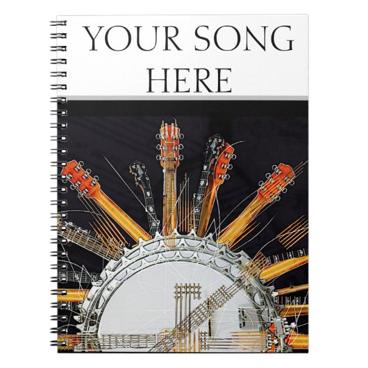 太陽の中のギターの弦 ノートブック (正面)