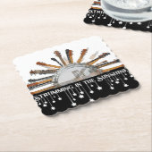 太陽の中のギターの弦 ペーパーコースター (アングル)