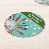 太陽の中のギターの弦 ペーパーコースター (アングル)