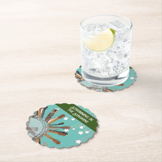 太陽の中のギターの弦 ペーパーコースター (インサイチュ)