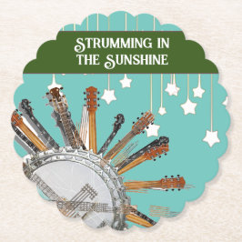 太陽の中のギターの弦 ペーパーコースター
