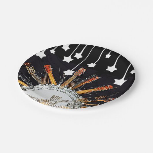 太陽の中のギターの弦 ペーパープレート (アングル)