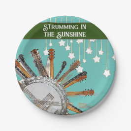 太陽の中のギターの弦 ペーパープレート