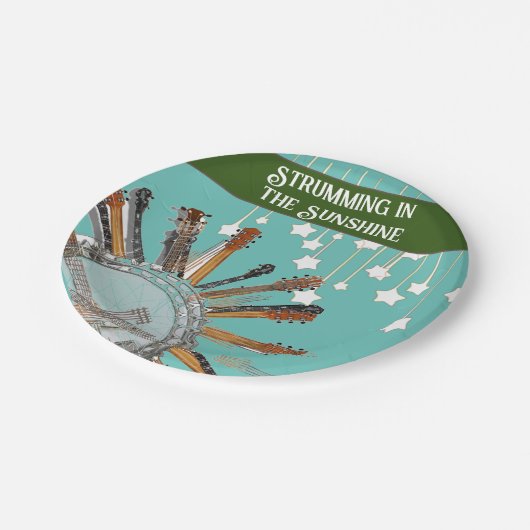 太陽の中のギターの弦 ペーパープレート (アングル)