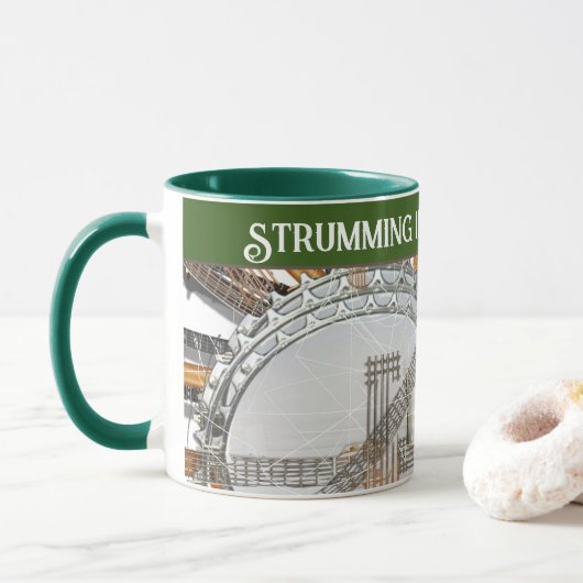 太陽の中のギターの弦 マグカップ (ドーナツ)