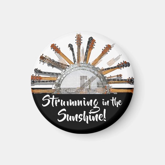 太陽の中のギターの弦 マグネット (正面)