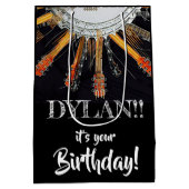 太陽の中のギターの弦 ミディアムペーパーバッグ (裏面)