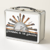太陽の中のギターの弦 メタルランチボックス (正面)