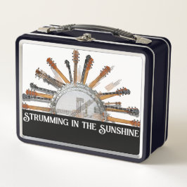 太陽の中のギターの弦 メタルランチボックス