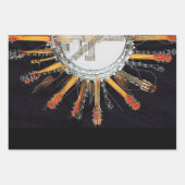 太陽の中のギターの弦 ラッピングペーパーシート (正面)