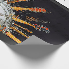 太陽の中のギターの弦 ラッピングペーパー