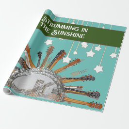 太陽の中のギターの弦 ラッピングペーパー