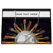 太陽の中のギターの弦 ラージペーパーバッグ (正面)