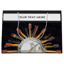 太陽の中のギターの弦 ラージペーパーバッグ