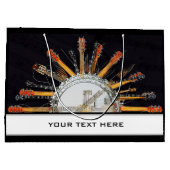 太陽の中のギターの弦 ラージペーパーバッグ (裏面)