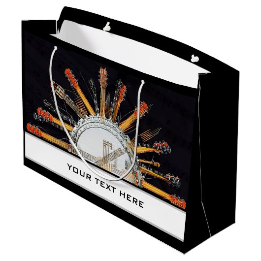 太陽の中のギターの弦 ラージペーパーバッグ (裏面アングル)