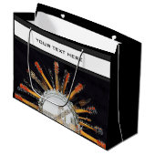 太陽の中のギターの弦 ラージペーパーバッグ (正面アングル)