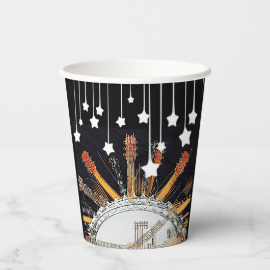 太陽の中のギターの弦 紙コップ (裏面)