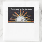 太陽の中のギターの弦 長方形シール (バッグ)