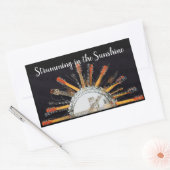 太陽の中のギターの弦 長方形シール (封筒)