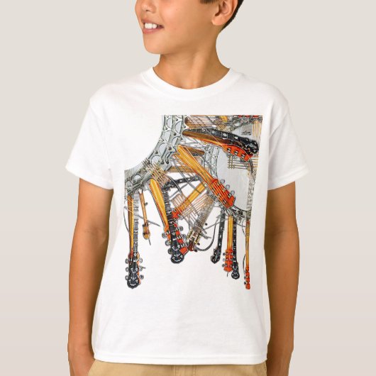 太陽の中のギターの弦 Tシャツ (正面)