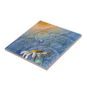 太陽の中のステンドグラスデイジー タイル (側面)