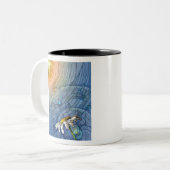 太陽の中のステンドグラスデイジー ツートーンマグカップ (正面左)