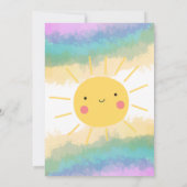 太陽の中の一歳の誕生日パーティーの招待状 (裏面)