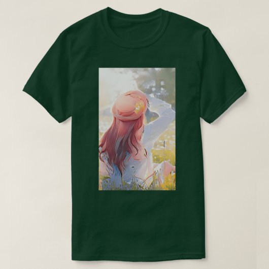 太陽の中の赤毛の少女 Tシャツ (デザイン正面)