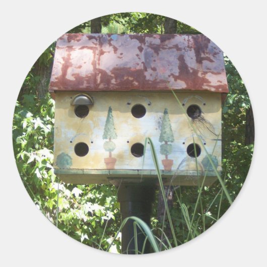 太陽の中の鳥小屋 ラウンドシール (正面)