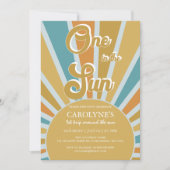 太陽の中の1つの消音虹の1番目の誕生日 招待状 (正面)