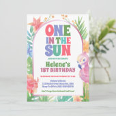 太陽の中の1熱帯の夏の最初の誕生日パーティー 招待状 (スタンド正面)