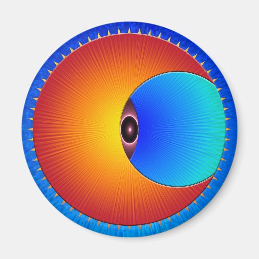太陽の丸い磁石の目 マグネット (正面)
