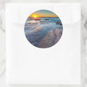 太陽の光が太平洋を照らす海 ラウンドシール (バッグ)