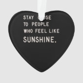 太陽の光が好きな人々の近感じくに滞在する オーナメント (裏面)