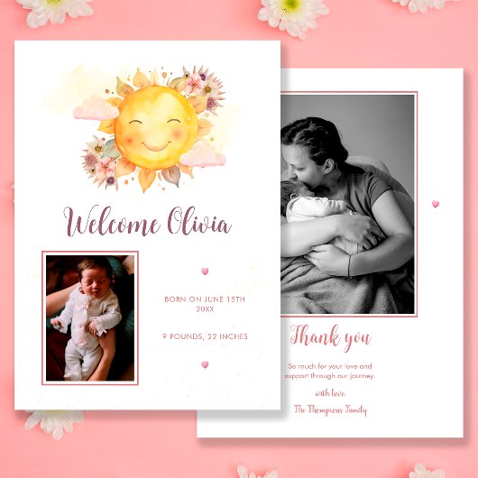 太陽の光が彼女に向かって Photo Boho Girl 案内状