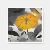 太陽の光が流れ行く、傘の雪崩 スタンダードカクテルナプキン (正面)
